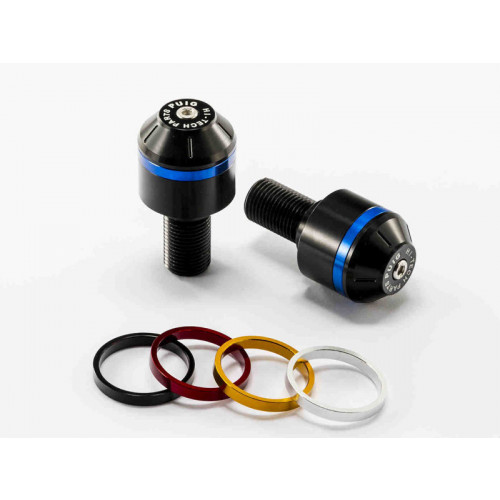 Short Bar End Weights With Coloured Rim (Black) For MV Agusta Brutale 675 (12-18) By Puig 8113N