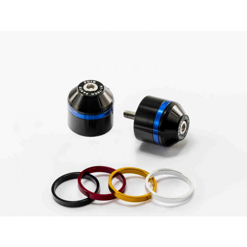 Short Bar End Weights With Coloured Rim (Black) For Triumph Tiger Sport 1050 (13-20) By Puig 8159N