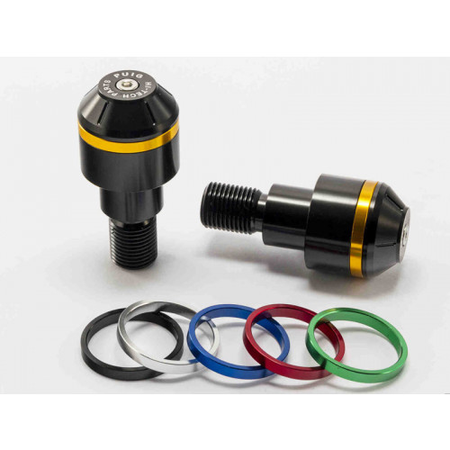 Short Bar End Weights With Coloured Rim (Black) For Yamaha MT-09 SP (18-20) By Puig 8170N