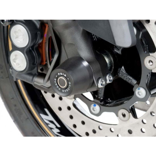 Front Fork Protector (Black) For Kawasaki ZX-10R (11-15) By Puig 8525N