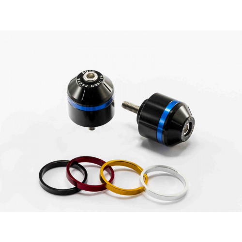 Short Bar End Weights With Coloured Rim (Black) For Yamaha MT-03 (16-21) By Puig 8863N