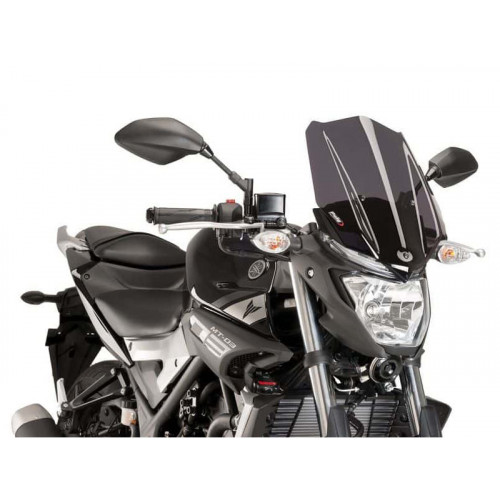 New Generation Touring Screen (Dark Smoke) For Yamaha MT-03 (16-19) By Puig 8932F