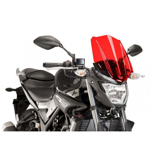 New Generation Touring Screen (Red) For Yamaha MT-03 (16-19) By Puig 8932R