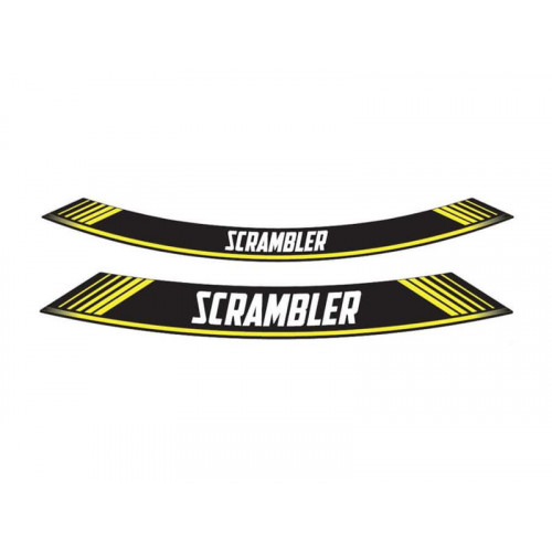 Wheel Rim Stickers (Yellow) For Ducati Scrambler Icon (15-21) By Puig 9134G