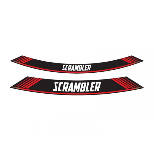 Wheel Rim Stickers (Red) For Ducati Scrambler Urban Enduro (15-16) By Puig 9134R