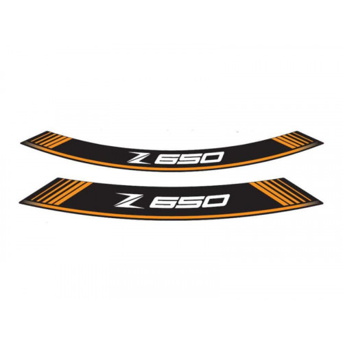 Wheel Rim Stickers (Orange) For Kawasaki Z650 (17-21) By Puig 9290T