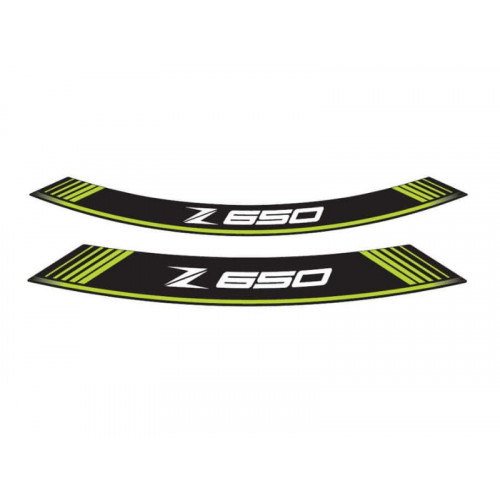 Wheel Rim Stickers (Green) For Kawasaki Z650 (17-21) By Puig 9290V