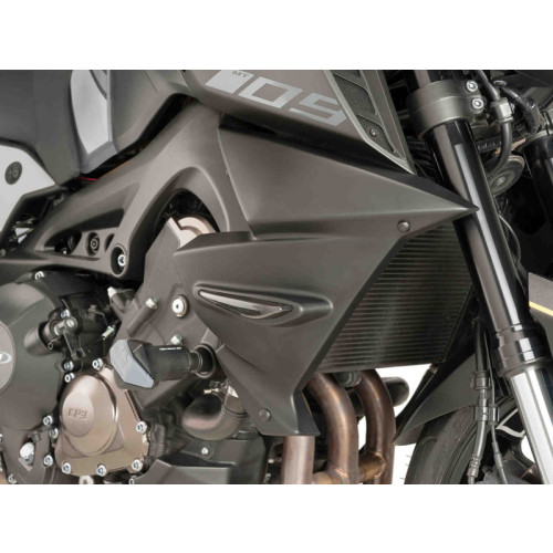 Radiator Caps (Matt Black) For Yamaha FZ-09 (13-16) By Puig 9378J