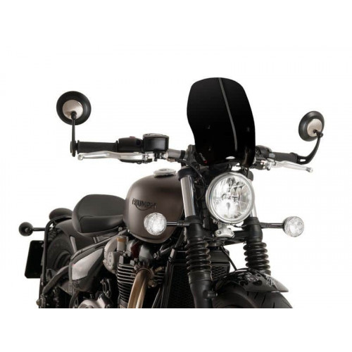 New Generation Touring Screen (Black) For Triumph Bonneville Bobber (17-21) By Puig 9437N