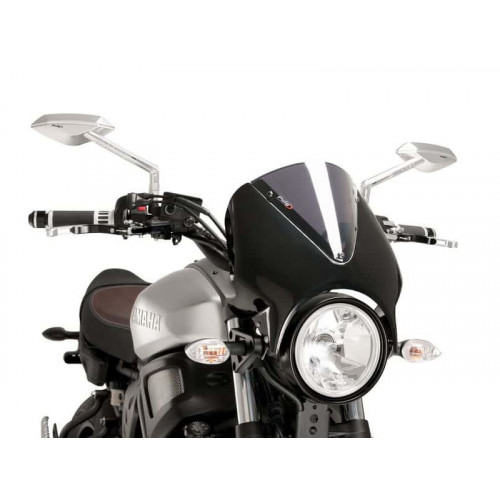 Retrovision Black Semi Fairing And Screen 195mm (Light Smoke) For Yamaha XSR 900 (16-21) By Puig 9560H