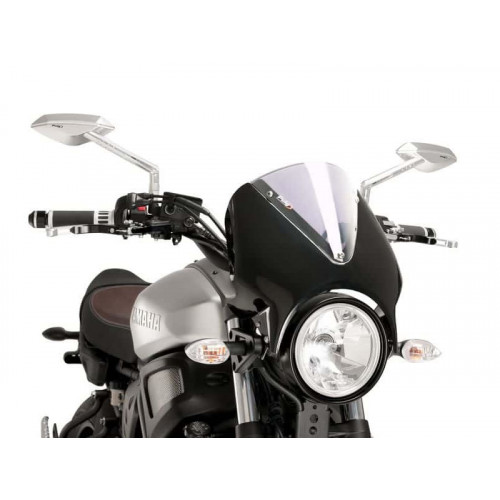 Retrovision Black Semi Fairing And Screen 195mm (Clear) For Yamaha XSR 900 (16-21) By Puig 9560W