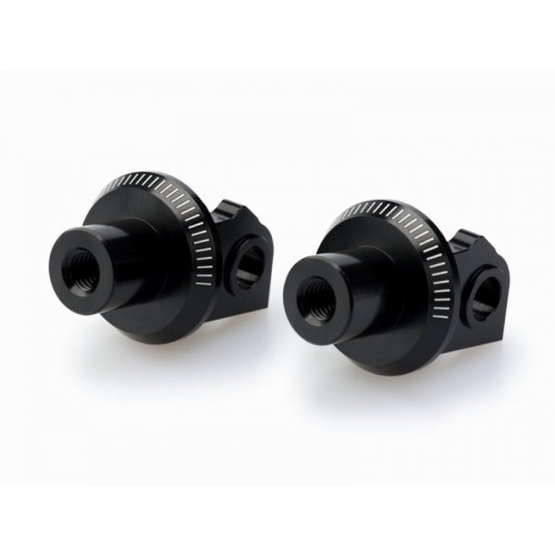 Footpeg Adaptors (Black) For Aprilia Dorsoduro 900 (17-20) By Puig 9641N