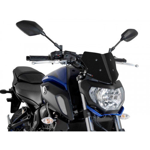 New Generation Sport Screen (Carbon Look) For Yamaha MT-07 (18-20) By Puig 9666C