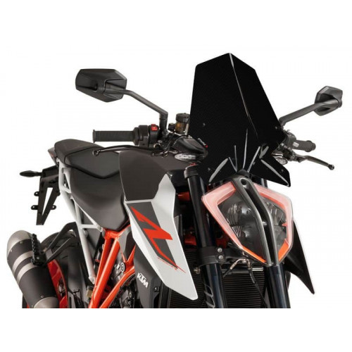 New Generation Touring Screen (Carbon Look) For KTM 1290 Super Duke R (17-19) By Puig 9692C