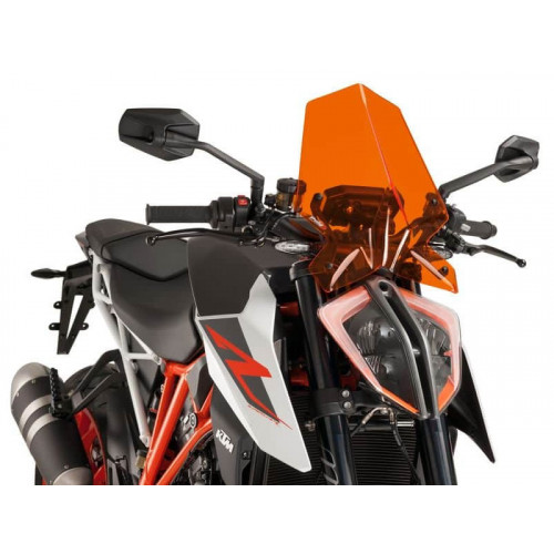 New Generation Touring Screen (Orange) For KTM 1290 Super Duke R (17-19) By Puig 9692T