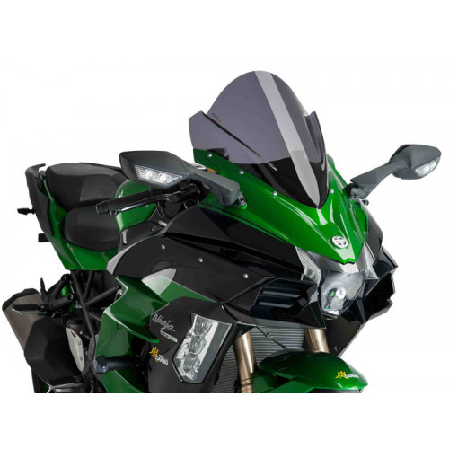 Racing Screen (Dark Smoke) For Kawasaki Ninja H2 SX (18-21) By Puig 9704F