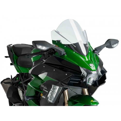 Racing Screen (Clear) For Kawasaki Ninja H2 SX (18-21) By Puig 9704W