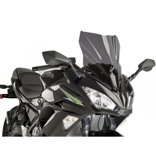 Racing Screen (Dark Smoke) For Kawasaki Ninja 650 (17-19) By Puig 9711F