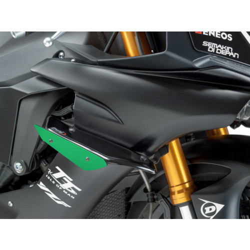 Sport Downforce Spoilers (Green) For Yamaha YZF R1 (15-19) By Puig 9766V