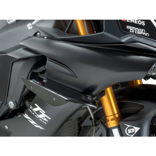 Sport Downforce Spoilers (Black) For Yamaha YZF R1 (15-19) By Puig 9766N