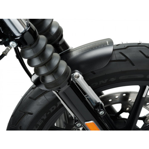 Aluminum Milled Front Mudguard (Black) For Harley Davidson Sportster 883 Iron (09-20) By Puig 9992N