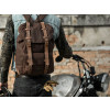 Brown Waxed Canvas Backpack By Longride CUS4516WBRO