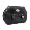 Black 24L Studded Leather Saddlebags By Longride HCL138A