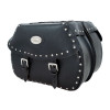 Black 24L Studded Leather Saddlebags By Longride HCL138A