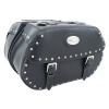 Black 38L Studded Leather Saddlebags By Longride HCL145A