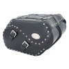 Black 34L Studded Leather Saddlebags By Longride HCL147A