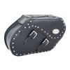 Black 34L Studded Leather Saddlebags By Longride HCL147A