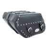 Black 27L Studded Leather Saddlebags By Longride HCL149A