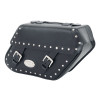 Black 27L Studded Leather Saddlebags By Longride HCL149A