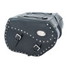 Black 44L Studded Leather Saddlebags By Longride HCL150A