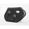 Black 38L Leather Saddlebags By Longride HCL154